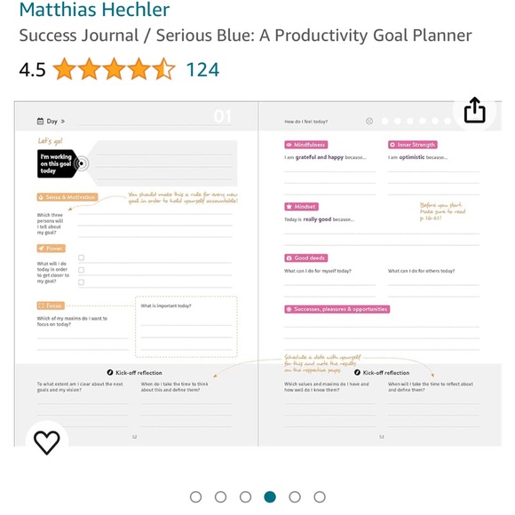 Success Journal/Serious Blue: A Productivity Goal Planner by Matthias Hechler - Picture 4 of 10
